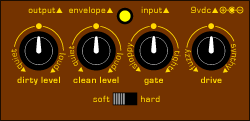 Brown Dog gated bass fuzz controls